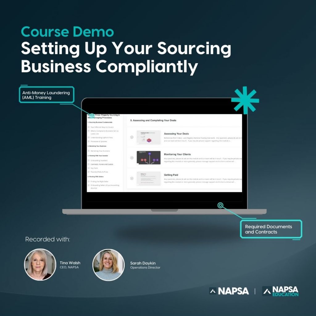 NAPSA Complete Sourcing Agent Course Demo Video and Information
